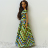 Dlouhé zelené šaty pro Barbie