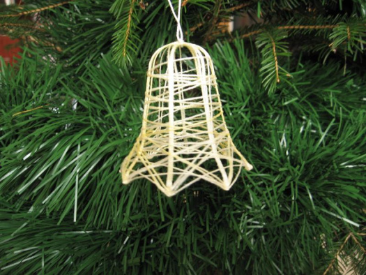 Vánoční ozdoba - zvoneček sv. žlutý