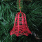 Vánoční ozdoba - zvoneček duhová červená