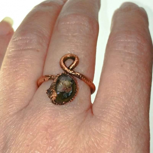 Prsten - Natur Copper Celtic Coffe