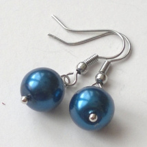 Modré perlové náušnice