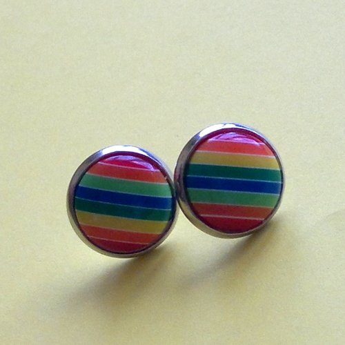 Multikolor proužkaté náušničky č.2