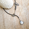 Ginkgo PEARL Leather náhrdelník