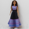 Dlouhé barevné šaty pro Barbie