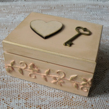 Svatební romantická šperkovnička,dárková krabička s klíčem