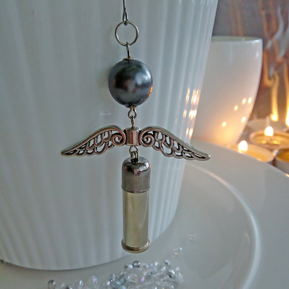 Anděl stříbrný šedý