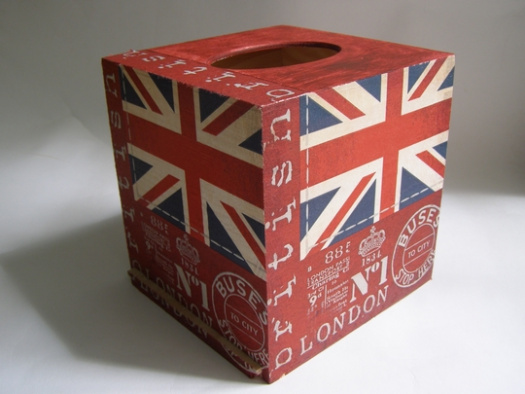 Krabice na kapesníky čtvercová - British