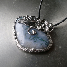 Náhrdelník Eire   (achát mechový)