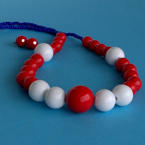 Námořnické retro korále + náušnice