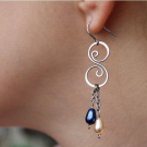 Tepané náušnice - KAPKY NA ŘETÍZKU - hypoalergenní chirurgická ocel