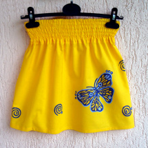 Letní sukně - Motýl na pampelišce