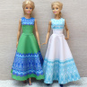 Dlouhé barevné šaty pro Barbie
