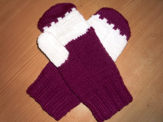 fialové rukavice