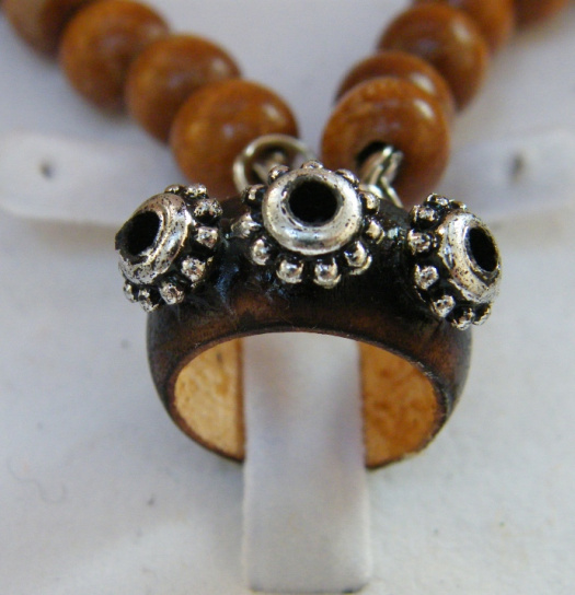Sada šperků - dřevěná - korálky - kov