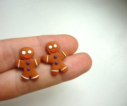 Naušnice - fimo perníček