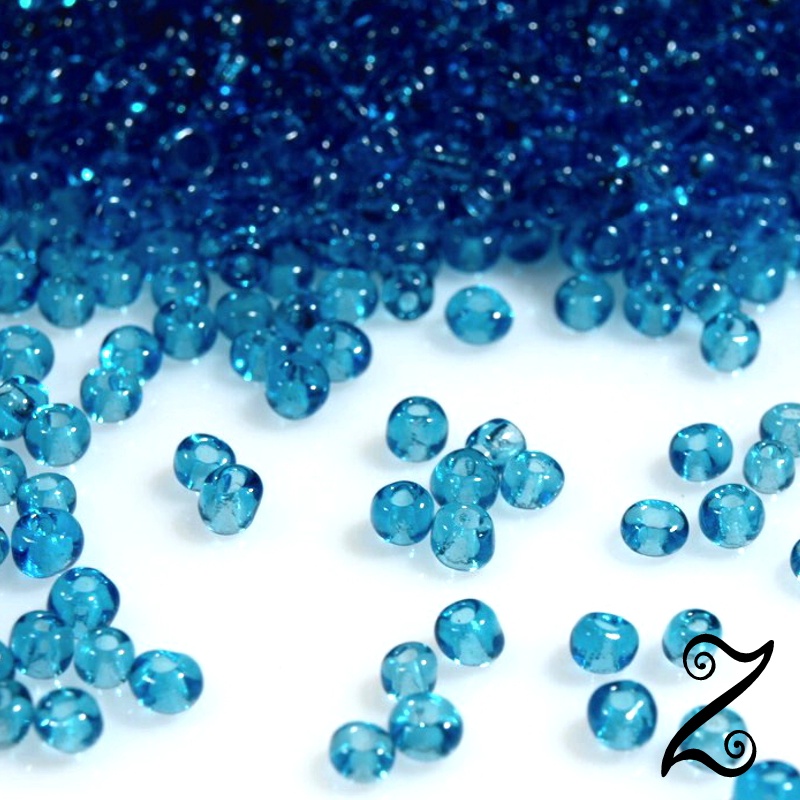 Rokajl, transparentní, modrá světlá, 3mm, 50g