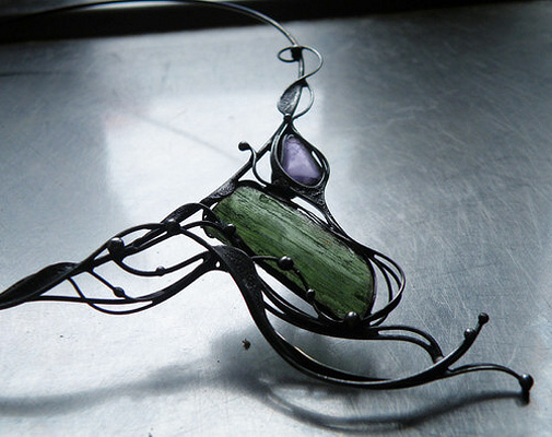 Zpěv dryády...(Vltavín 3,7g, Ametyst)