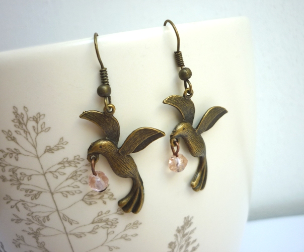 kolibříci - fimo náušnice