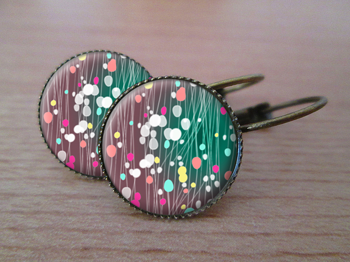 VINTAGE VISACÍ NÁUŠNICE - Mystique colors