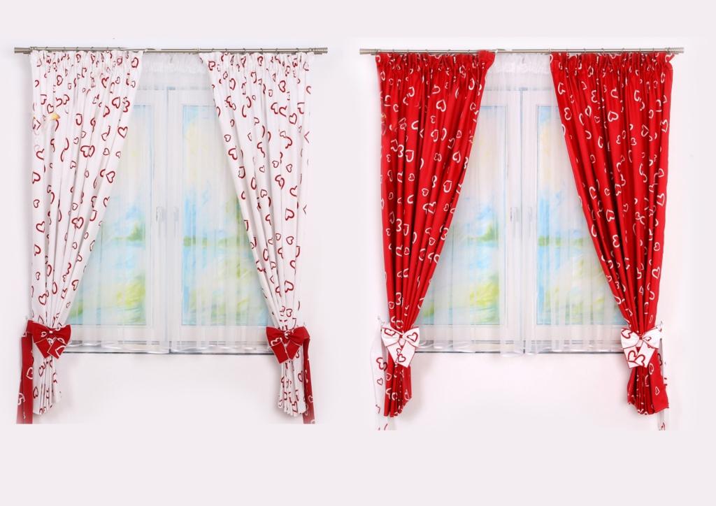 závěsy Srdíčka