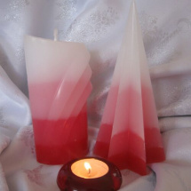 Červeno-růžová sada dvou svíček