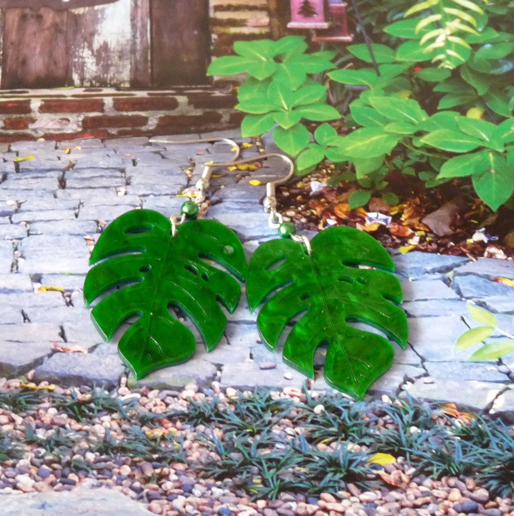 Náušnice - monstera