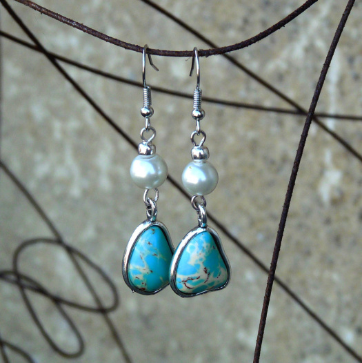 Náušnice - ostrůvky (variscit)