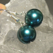 Perlové naušnice 12 - emerald