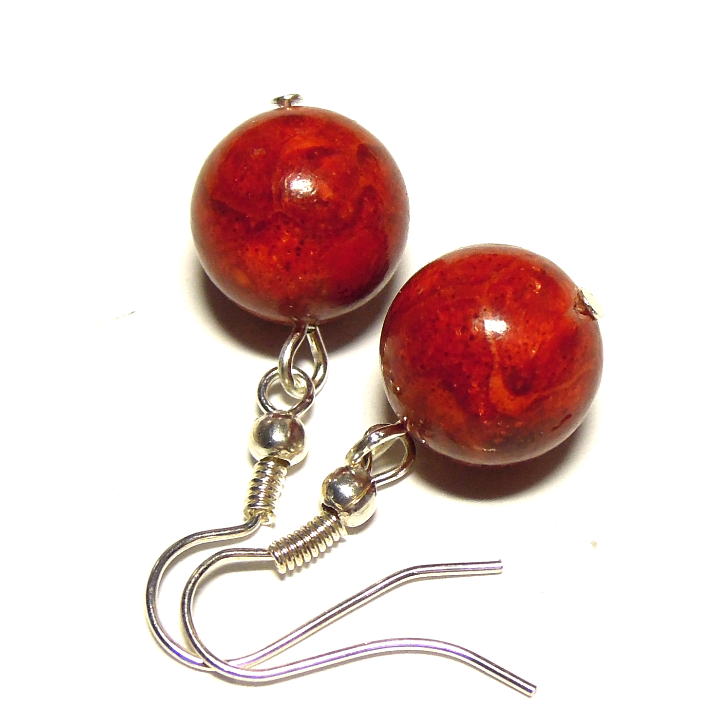 Naušnice z minerálů - Houbový korál