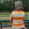Letní pletený top - v barvách západu slunce