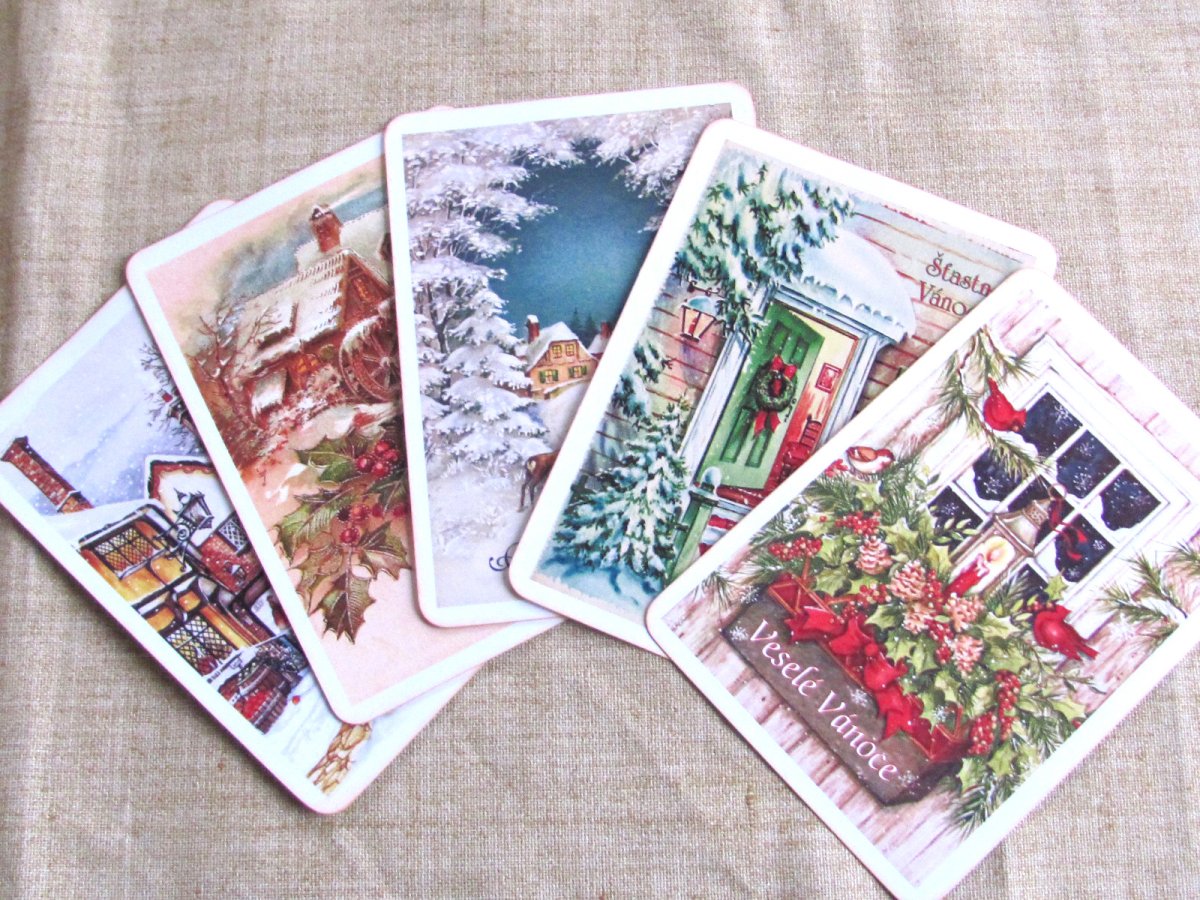 Vánoční pohlednice starodávné - sada č. 4