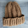 Pletená čepice big (světle hnědá)