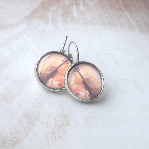 Visací náušnice Housle