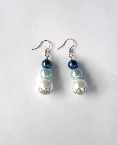 Luxusní perly - Modro/bílé