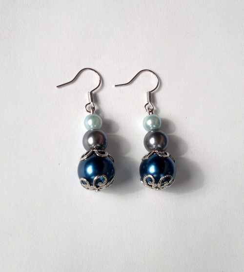 Luxusní perly - Modro/šedé 