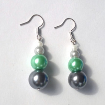 Luxusní perly - do šedo/zelena