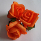 Pěnová růže drobná - oranžová 3 ks