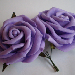 Pěnová růže - fialová 2 ks