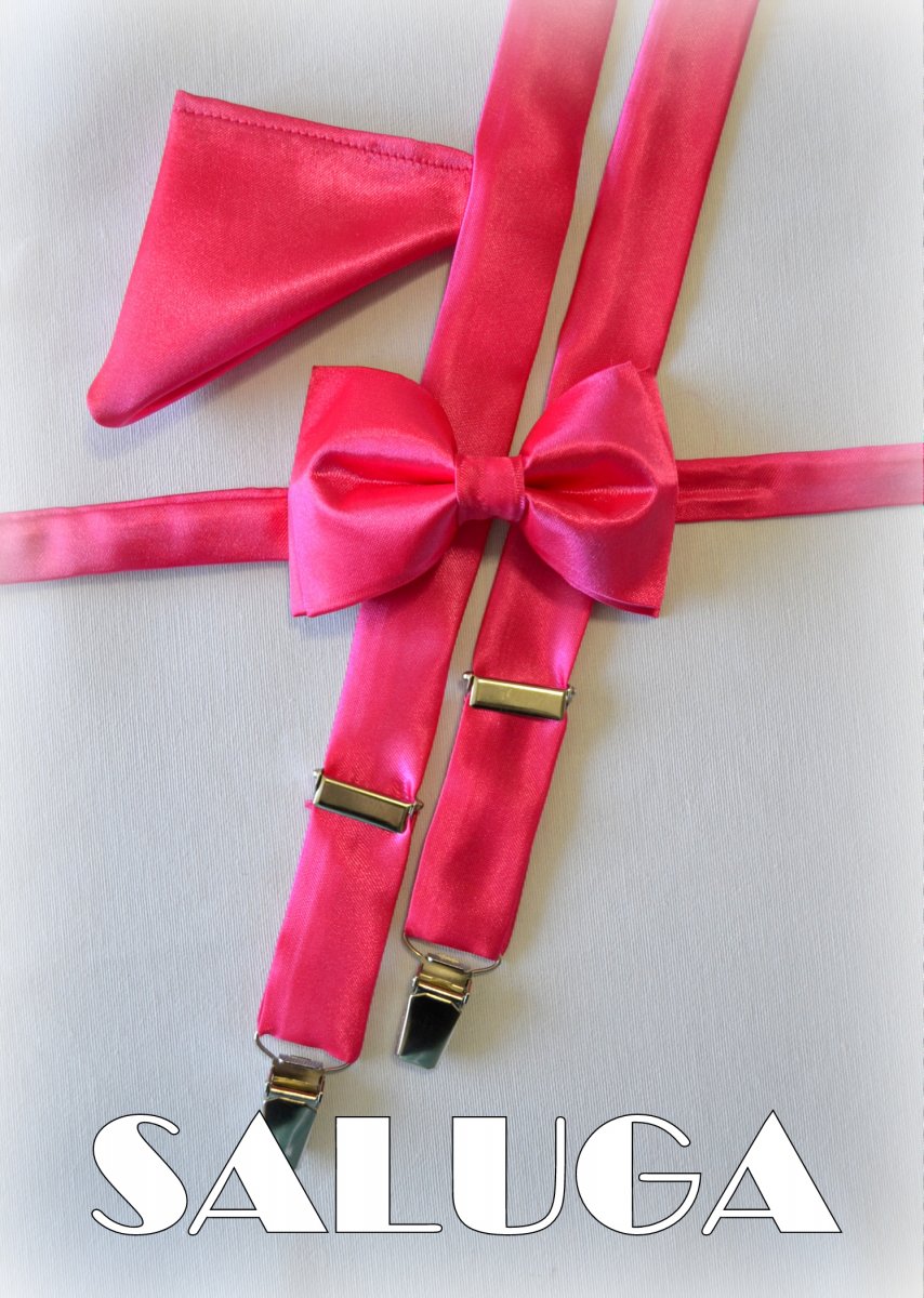 Cyklámenová set motýlek šle kapesník