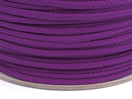 Oděvní šňůra PES 4mm (5m) - tm.fialová
