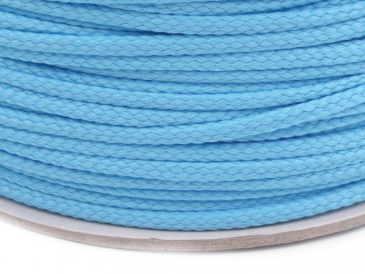 Oděvní šňůra PES 4mm (5m) - sv.modrá