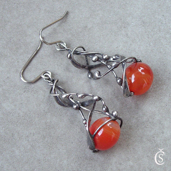 Karneolky - náušnice