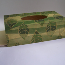 Krabice na kapesníky - Listy zelené