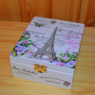 Krabička na čaj, šperkovnice - květinová Paříž
