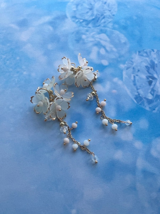 Smetanové květy - náušnice