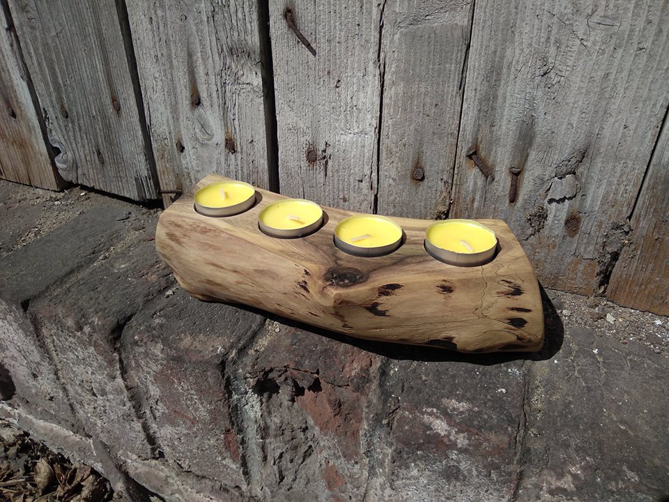 Ořechový Svícen na 4 svíčky 4