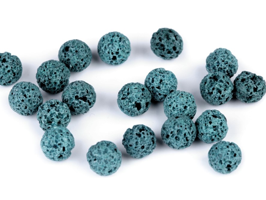 Minerálové korálky Přírodní láva 8 mm (10ks) - tyrkysová