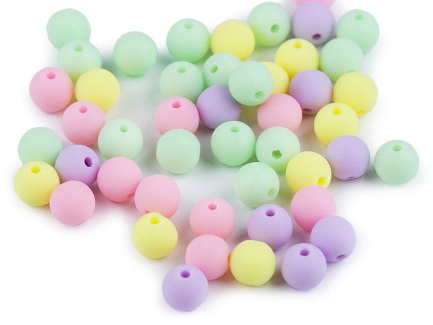 Plastové korálky 8 mm (40ks) - mix