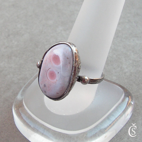 Prstýnek okatý - Achát Botswana