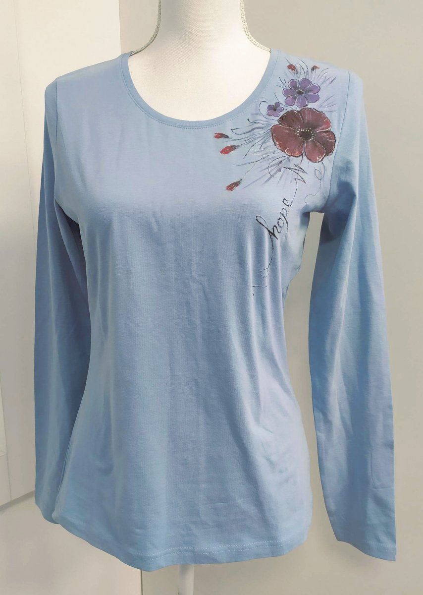 Dámské tričko ručně malované-dlouhý rukáv